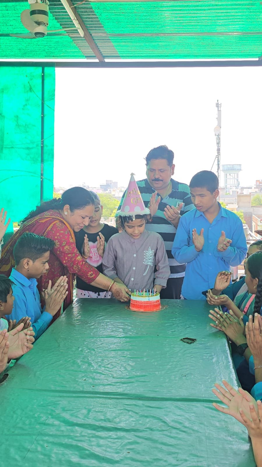 Celebrated the birthday of Shrishti, a girl from our school.